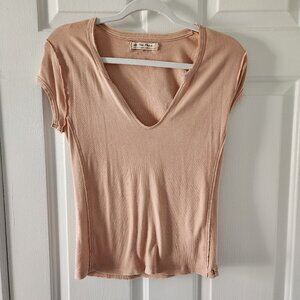 We the Free Deep V-Neck Short Sleeve Lightweight Casual Tee - Size S